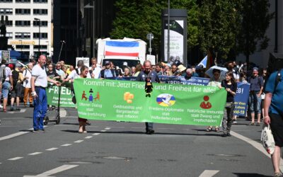 Demo der rechten Verschwörungsszene in Frankfurt