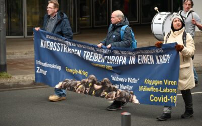 Demo der rechten Verschwörungsszene in Frankfurt