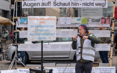 Kundgebung der rechten Verschwörungsszene in Darmstadt