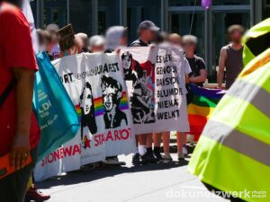 Die Blockade stoppt die Demonstration